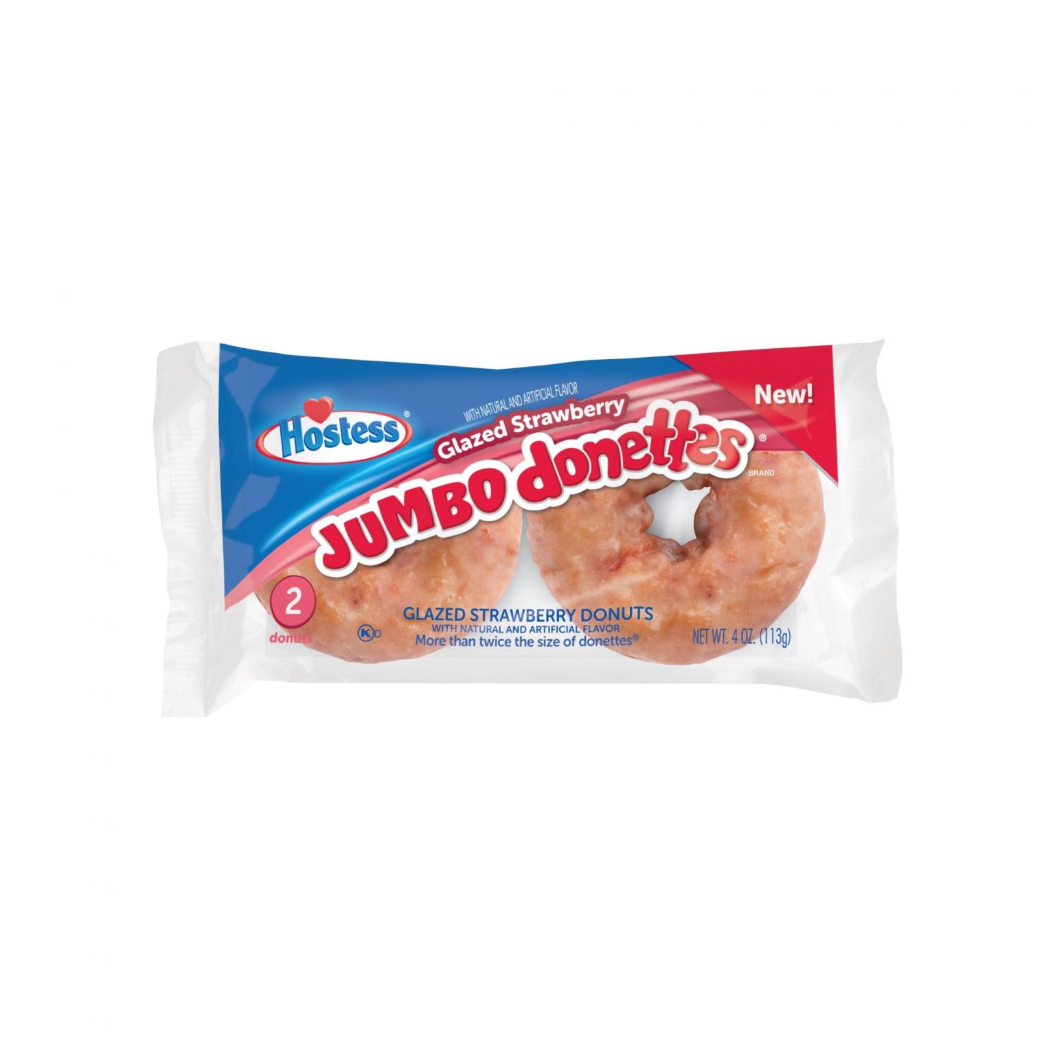 Hostess Glazed Strawberry Donut 62CT Sweetheart Ice Cream